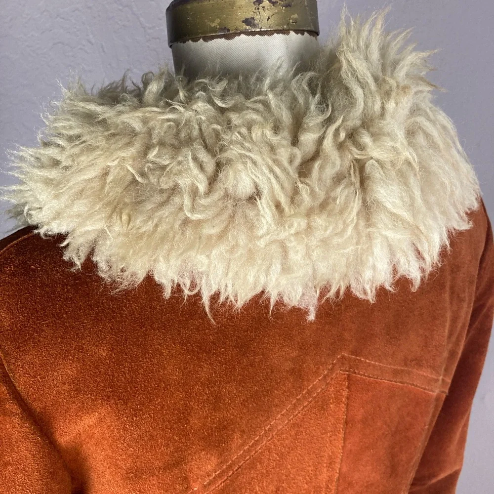 1960s / 1970s Gastown Suede and Shearling Penny Lane Coat - S/M - Picture 8 of 16